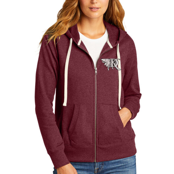 District Womens Re-Fleece Full Zip Hoodie - Embroidered Logo Thumbnail